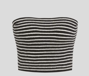Tube Top - Black and White Striped